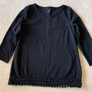 Talbots Black Scoop Neck Top